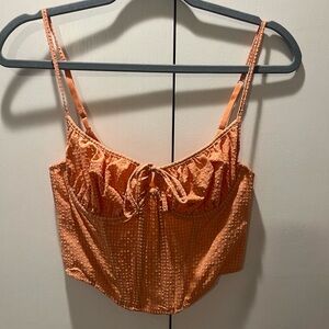 Urban Outfitters Out From Under Orange Textured Top